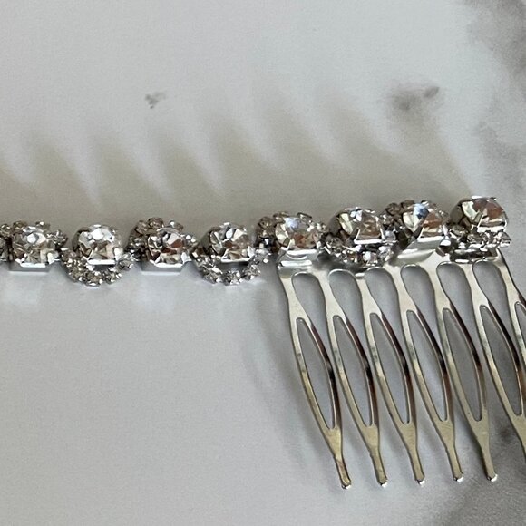 NWOT Silver Rhinestone Hair Vine Wedding Hair Band Combs main image 4